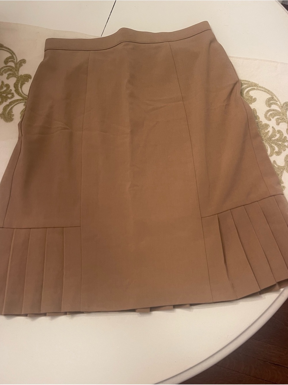 Counterparts Camel Skirt with Pleated Hem